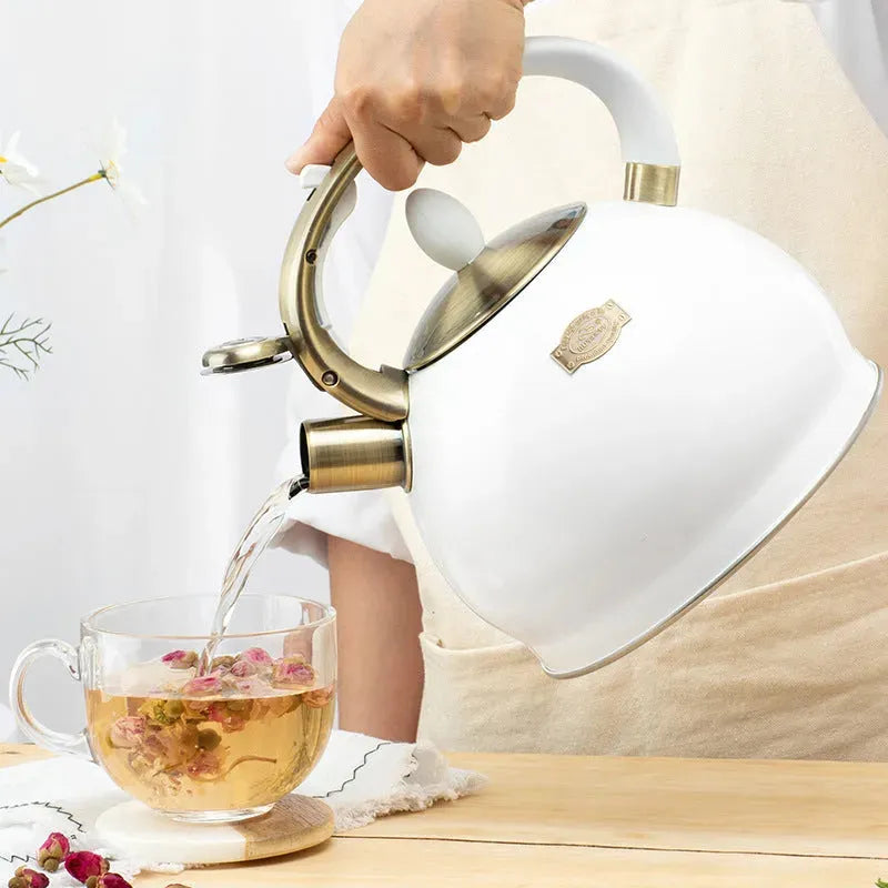 Electroplated Bronze Handle Whistle Kettle Gas Universal - Bellarte Enchanté Electroplated Bronze Handle Whistle Kettle Gas Universal